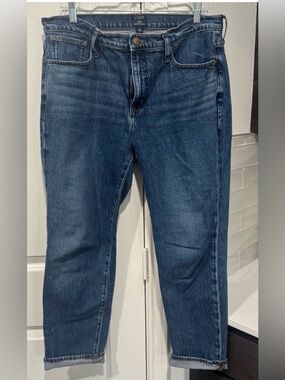 J.Crew Slim Boyfriend Jeans Women’s 31 Blue Medium Wash Straight Relaxed Cuffed